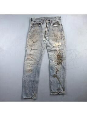 Levis 501 Vintage 80s Redline Selvedge USA XX Jeans Thrashed 32x36 Act 30x32